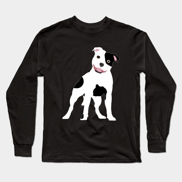 Staffie WB Long Sleeve T-Shirt by SiSuSiSu